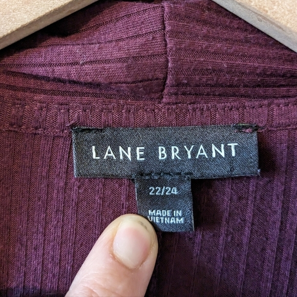 Lane Bryant Purple Ribbed Knit Cardigan Size 22/24 - Picture 5 of 5